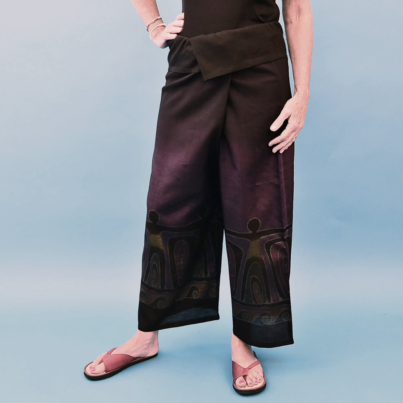 WOMEN'S BOHO THAI FISHERMAN PANTS ~ PURPLE Clothing ZENZOEY JEWELRY & ACCESSORIES