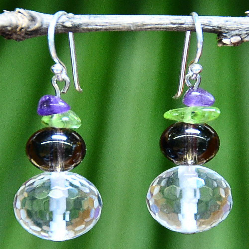 HARVEST MOON EARRINGS - CRYSTAL AND GEMSTONE