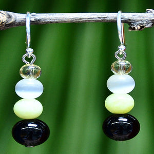 LEMON ZEBRA EARRINGS - MULTICOLORED GEMSTONES