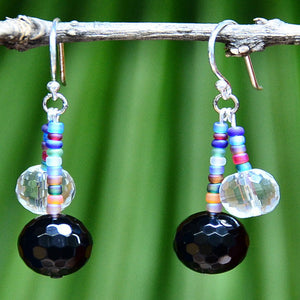 MYSTIC MOSAIC EARRINGS - ONYX AND CRYSTAL