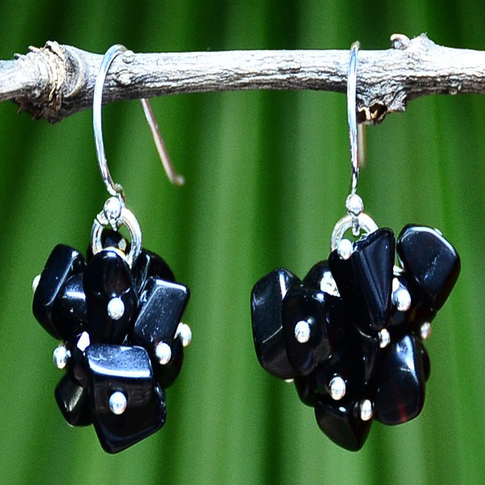 ONYX TRIBE EARRINGS- BLACK ONYX