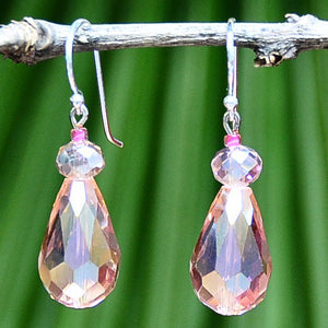 ROSEWATER DROPS EARRINGS -  CRYSTAL