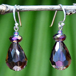 IRIDESCENT SMOKE EARRINGS -  CRYSTAL