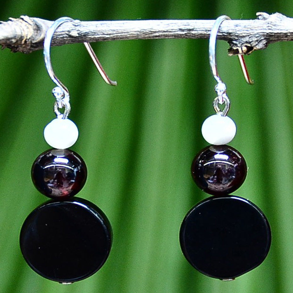 VELVET ECLIPSE EARRINGS- BLACK ONYX