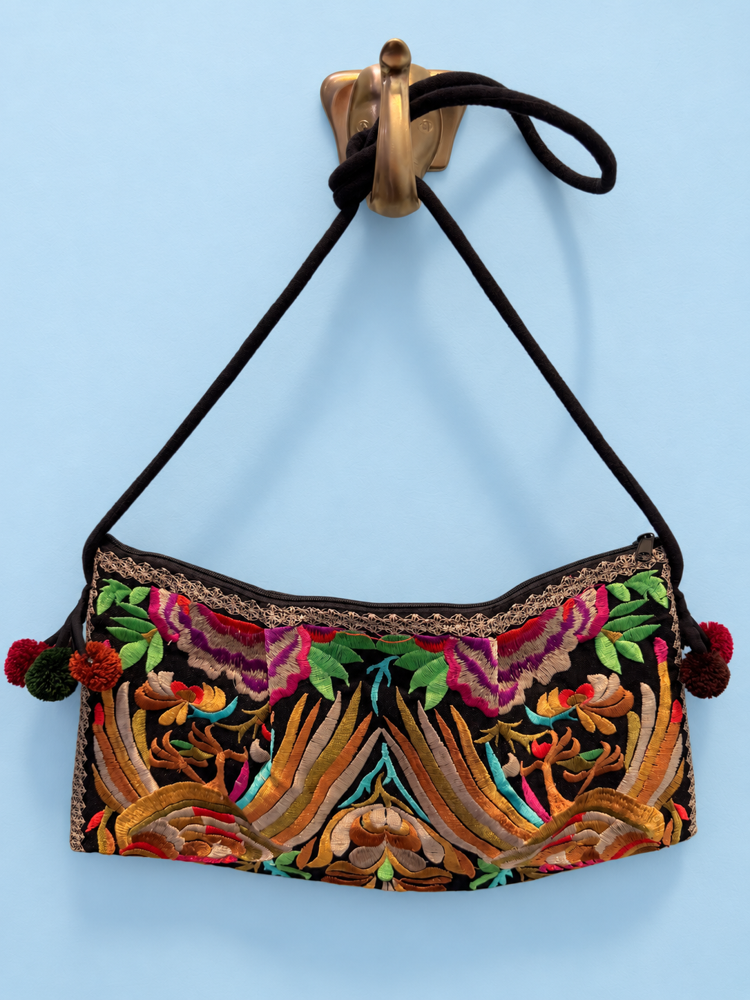NINA EMBROIDERED FAIR TRADE TOTE BAG