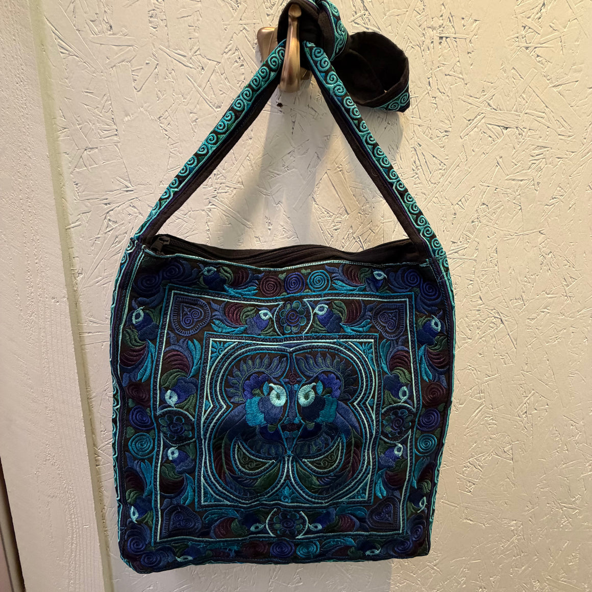 DIANE EMBROIDERED CROSSBODY TOTE