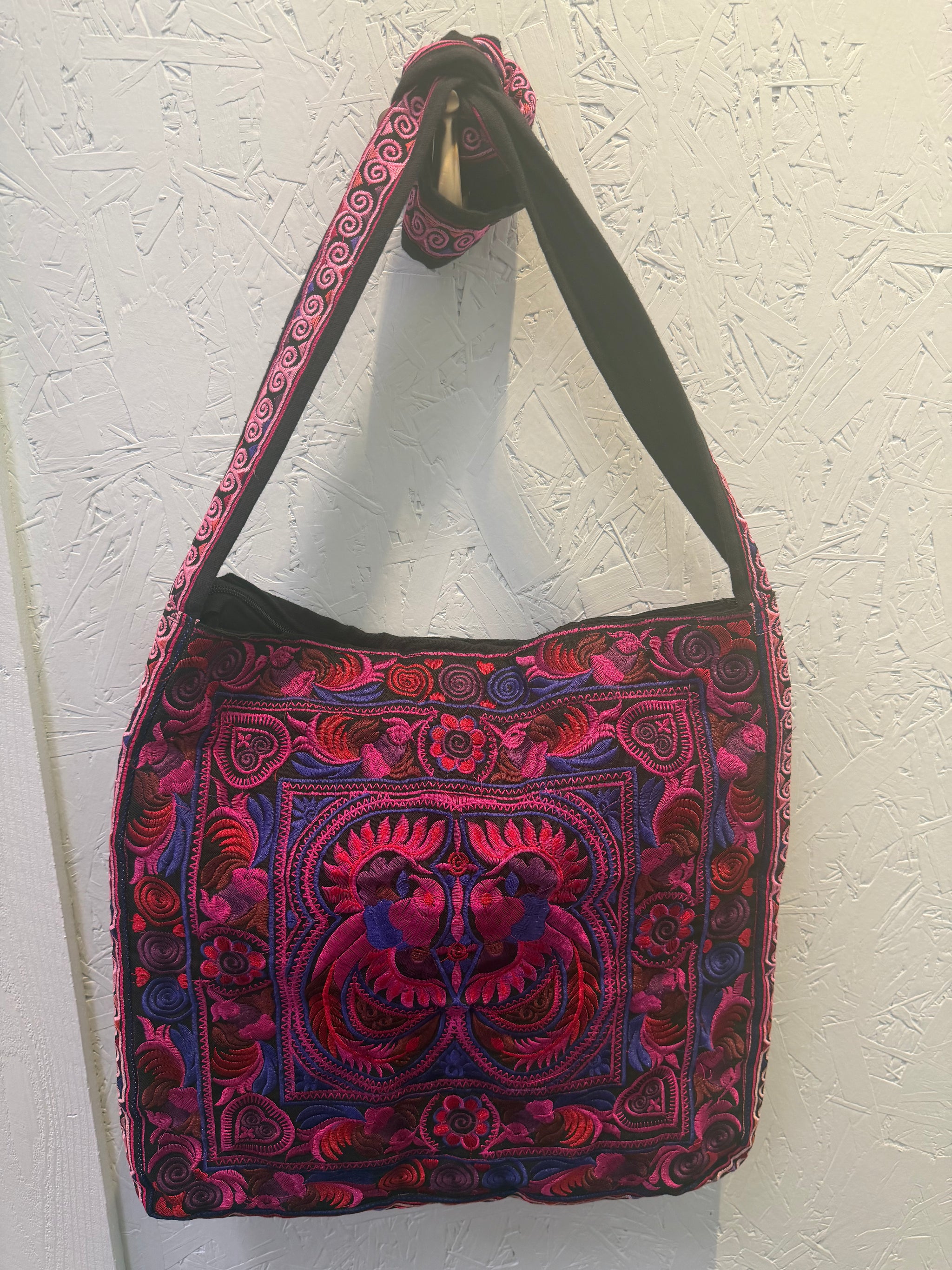 DIANE EMBROIDERED CROSSBODY TOTE