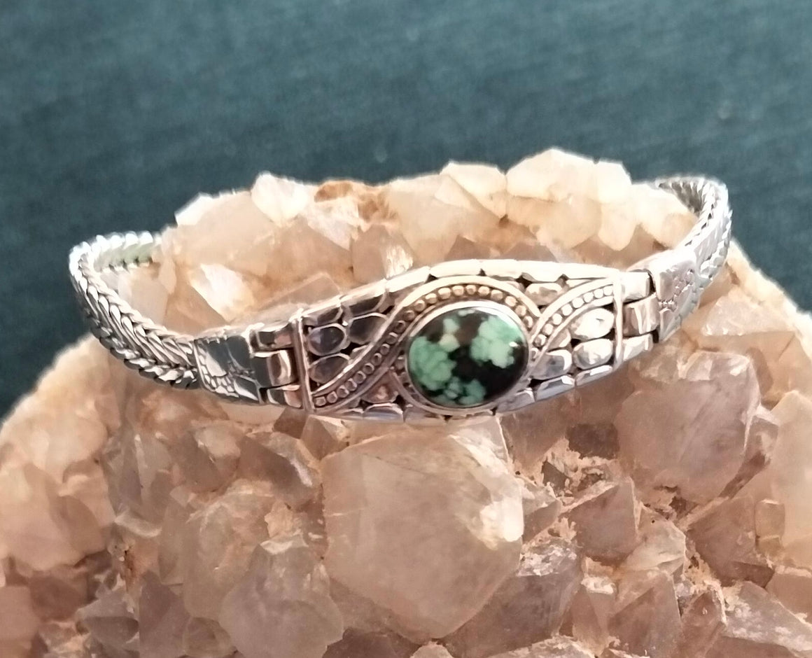 Handcrafted Sterling Silver & Turquoise Bracelet