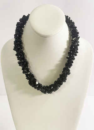 ONYX SUGAR STONE NECKLACE - BRAIDED
