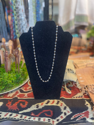 MINIMALIST CRYSTAL DROPS CHAIN NECKLACE SPHERE