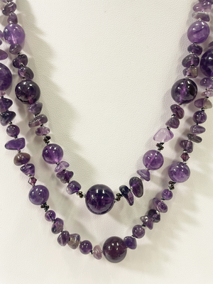 TWIN AURA AMETHYST NECKLACE