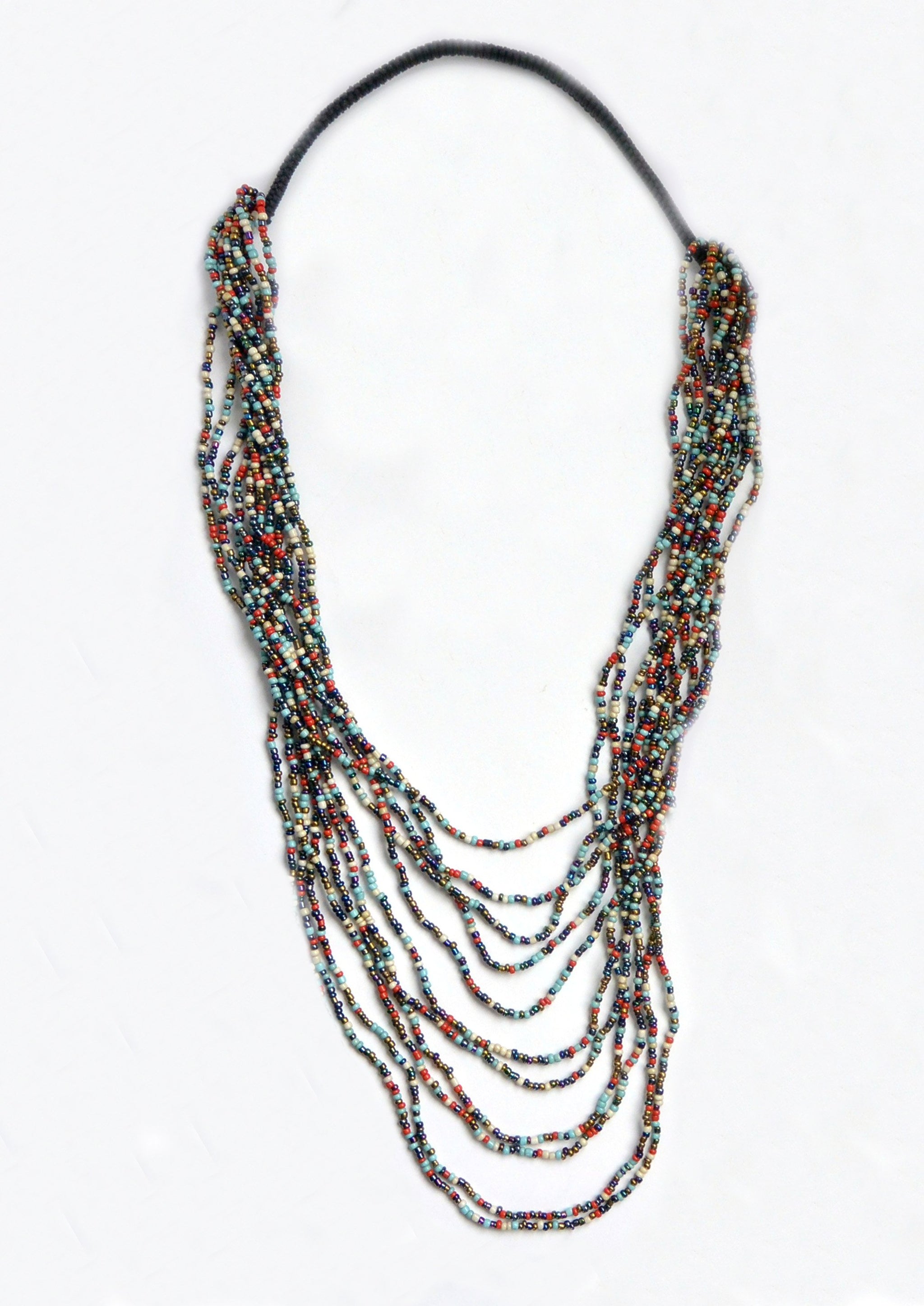 BALI ROMBAI BARU 30 STRAND SEED BEAD NECKLACE BALI JEWELRY - NECKLACES ZENZOEY JEWELRY & ACCESSORIES MULTI COLOR 40" long - Graduated drop 13" to 20" 