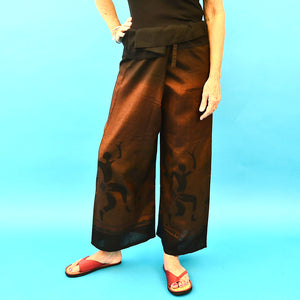 BATIK BOHO 60 SILK 40% COTTON THAI FISHERMAN PANTS - COPPER Clothing ZENZOEY JEWELRY & ACCESSORIES 