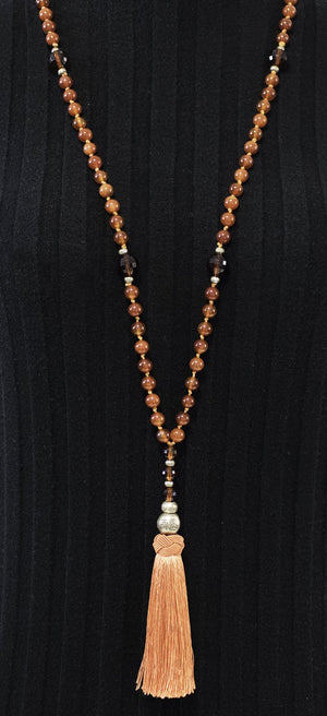 CARNELIAN ~ COURAGE 108 BEADED MALA MALA 108 BEAD NECKLACE ZENZOEY JEWELRY & ACCESSORIES 