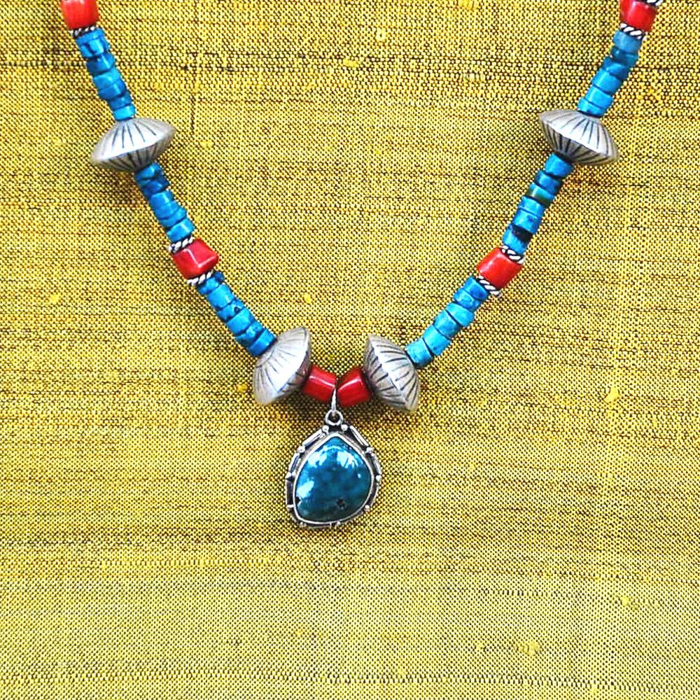 CHOCTAW DREAM TURQUOISE NECKLACE NECKLACE, CHAKRA, INTENTION ZENZOEY JEWELRY & ACCESSORIES 