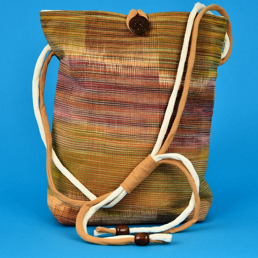 CROSS BODY MAUI ORGANIC COTTON BAG PURSE FAIRTRADE ~ SUNSET GOLD BAGS & PURSES ZENZOEY JEWELRY & ACCESSORIES 