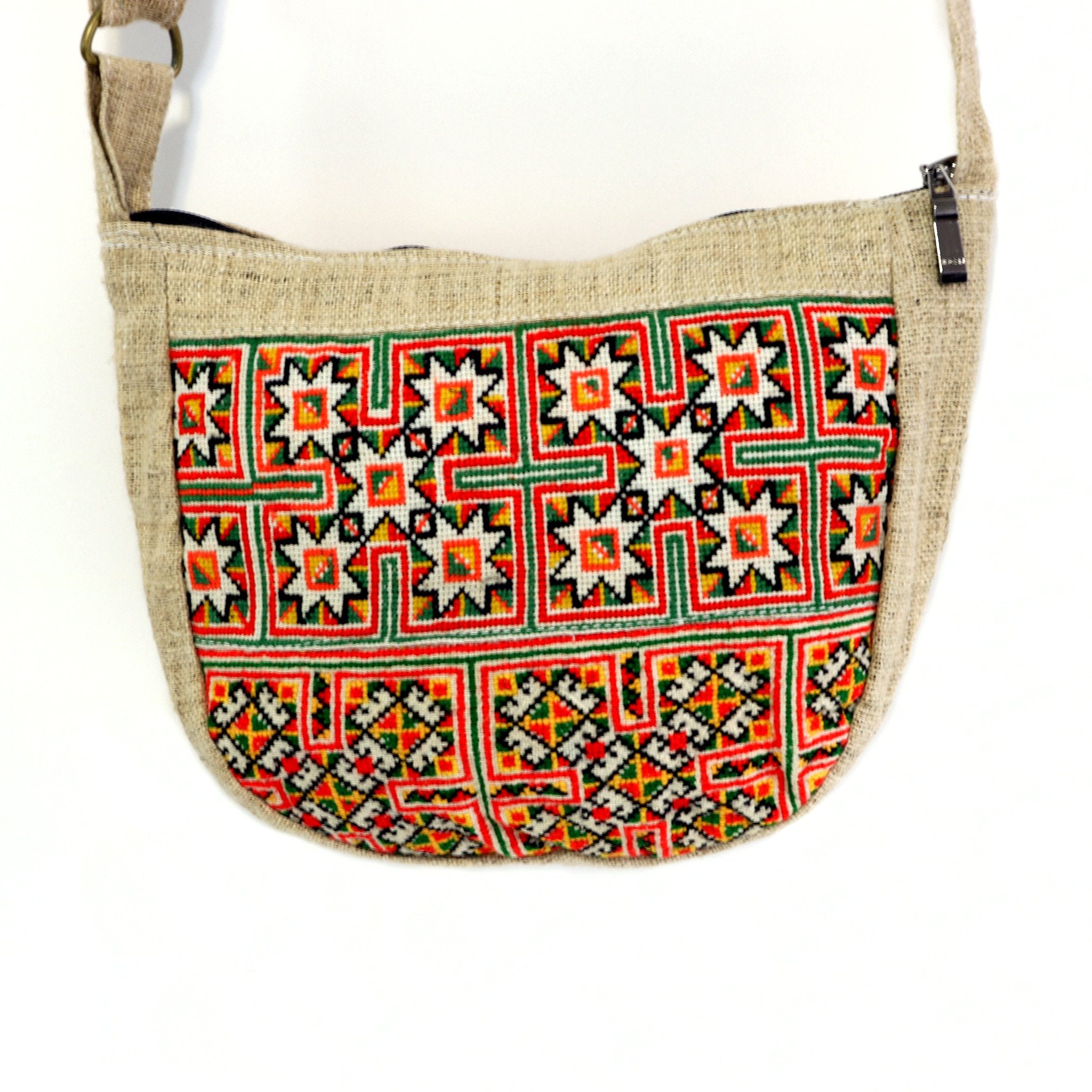 HMONG BOHO HEMP EMBROIDERED VINTAGE RECYCLED PURSE / BAG ~ ORANGE STARS BAGS & PURSES ZENZOEY JEWELRY & ACCESSORIES 