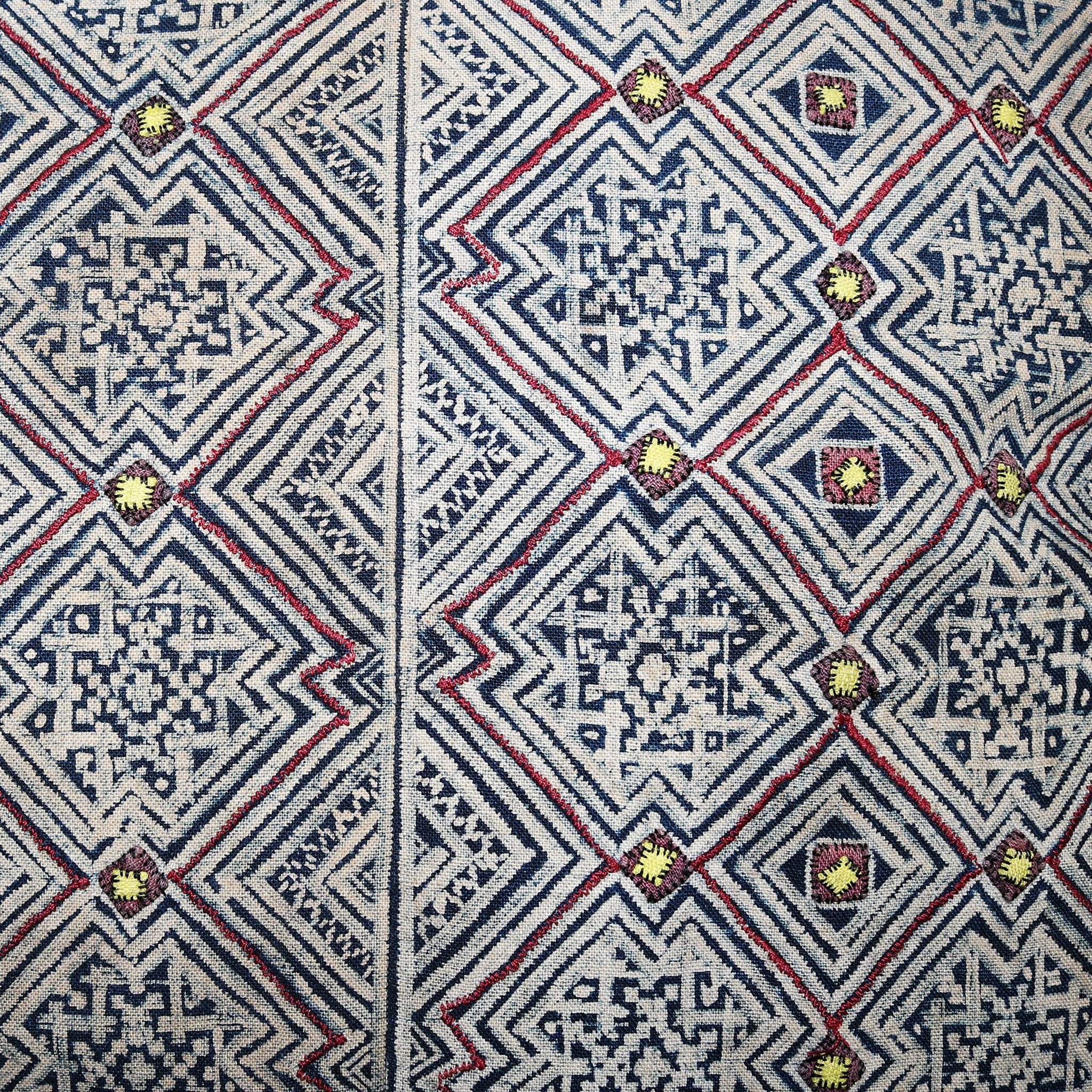 HMONG HEMP EMBROIDERED VINTAGE RECYCLED PILLOW COVER ~ DIAMOND 2 PILLOWS ZENZOEY JEWELRY & ACCESSORIES 