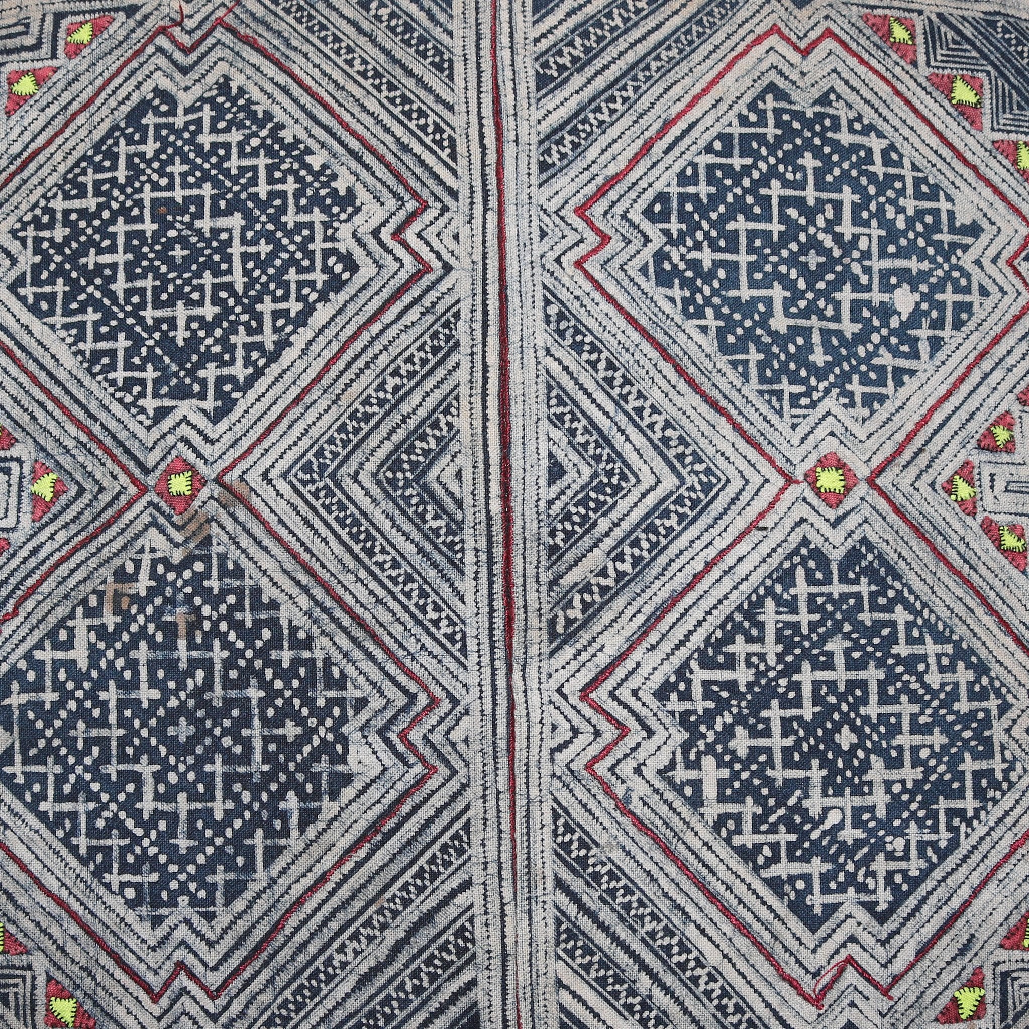 HMONG HEMP EMBROIDERED VINTAGE RECYCLED PILLOW COVER ~ DIAMOND PILLOWS ZENZOEY JEWELRY & ACCESSORIES 