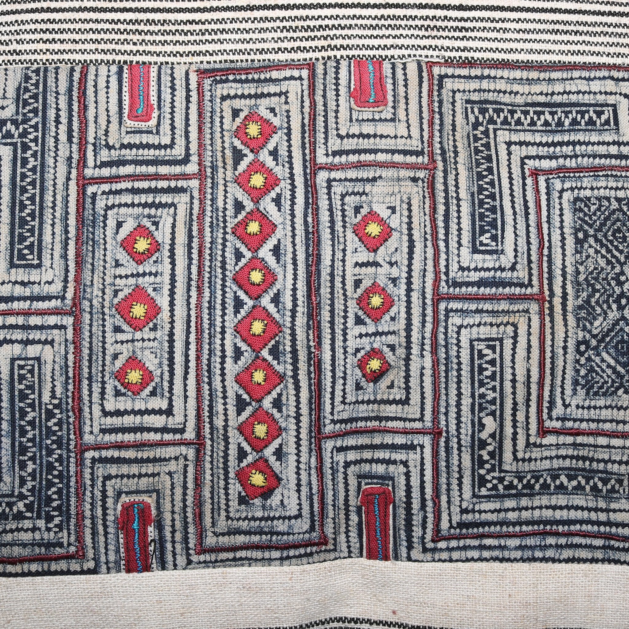 HMONG HEMP EMBROIDERED VINTAGE RECYCLED PILLOW COVER ~ SQUARE PILLOWS ZENZOEY JEWELRY & ACCESSORIES 