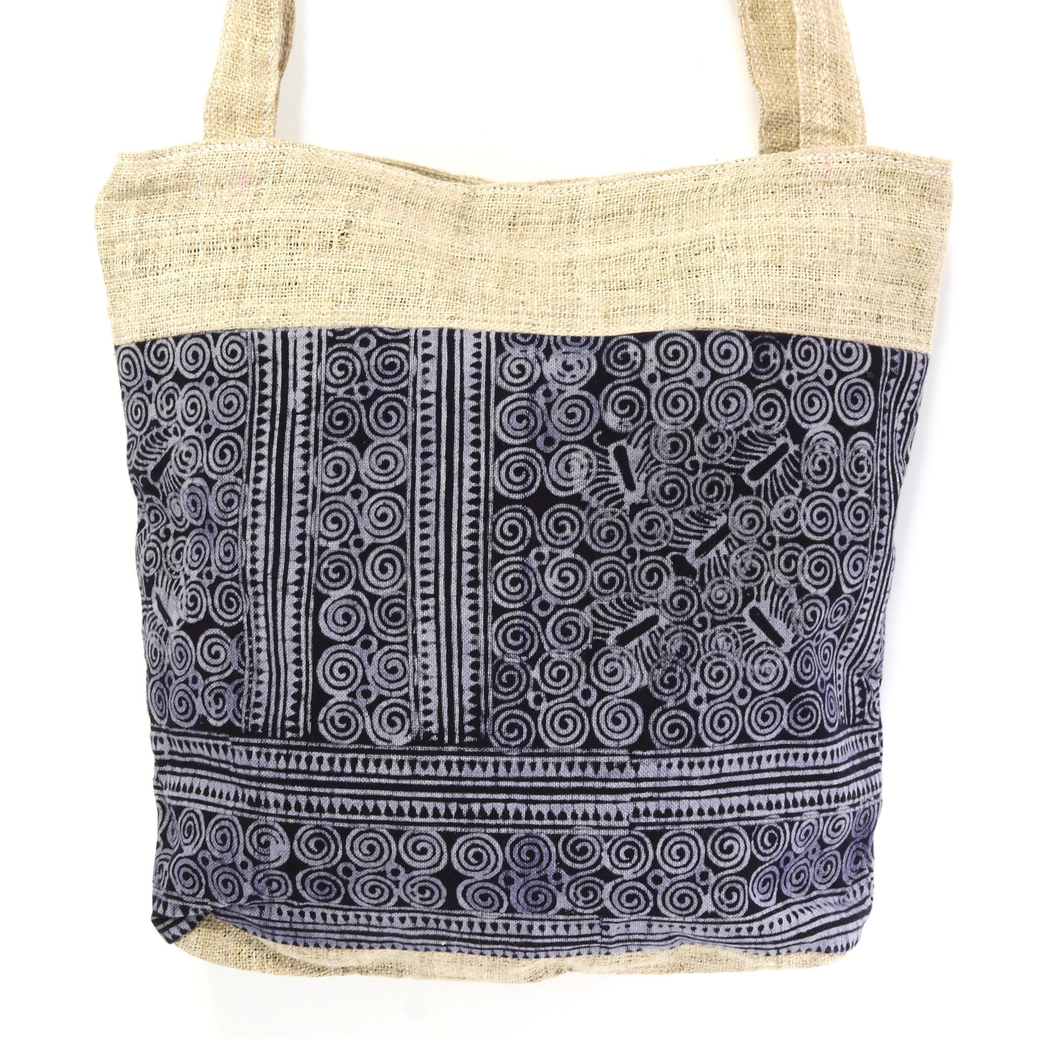 HMONG HEMP EMBROIDERED VINTAGE RECYCLED SHOULDER BAG ~ INDIGO BLUE BAGS & PURSES ZENZOEY JEWELRY & ACCESSORIES 