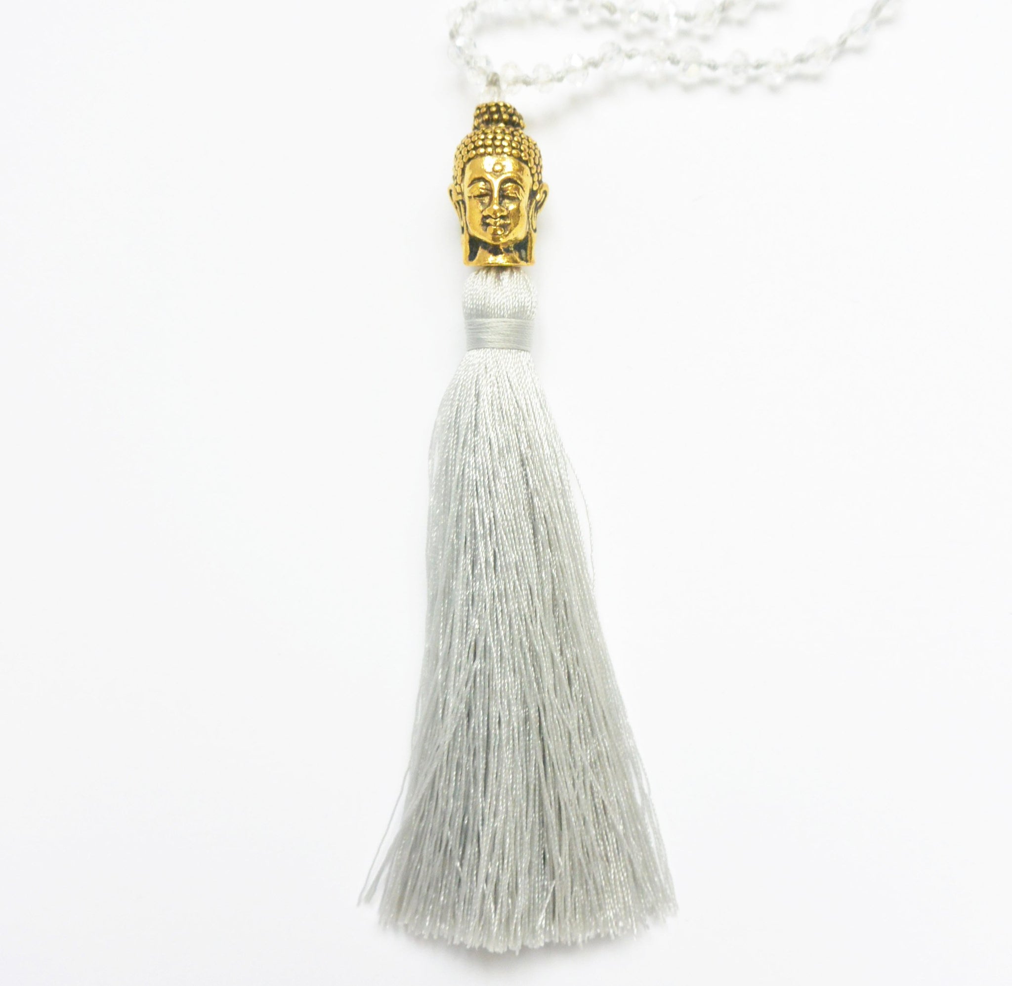 KRISTAL ~ GOLD BUDDHA SILVER COLORED MALA MALA ZENZOEY JEWELRY & ACCESSORIES 