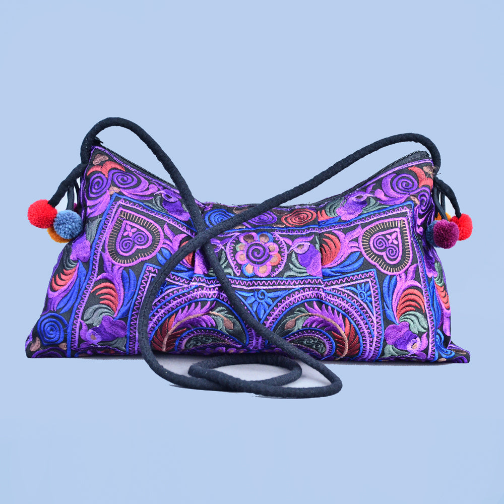 TAJ MAHAL ~ CROSSBODY BOHO EMBROIDERED VINTAGE RECYCLED HMONG BAG BAGS & PURSES ZENZOEY JEWELRY & ACCESSORIES 