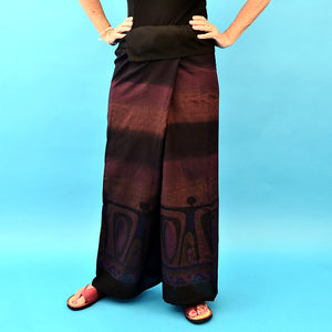 WOMEN'S SILK BATIK THAI FISHERMAN PANTS ~ WINE Clothing ZENZOEY JEWELRY & ACCESSORIES 